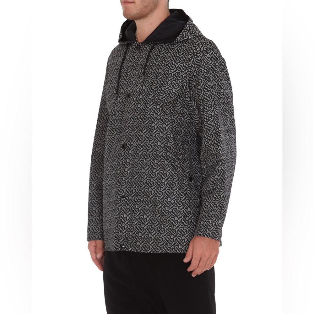 Burberry Elmhurst Reversible Monogram Hooded Jacket Rain Coat Size Small